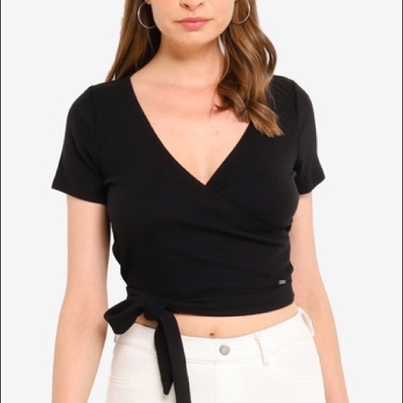 how to tie hollister wrap top